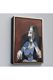 Ahşap Çerçeveli Pablo Picasso - Koltukta Oturan Soyut Kadın Tablosu-7296