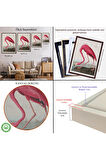 Ahşap Çerçeveli John James Audubon - Amerikan Flamingo Tablosu-7301