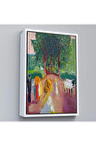 Ahşap Çerçeveli Edvard Munch - Parkta Flört Tablosu-7303