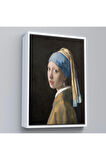 Ahşap Çerçeveli Johannes Vermeer - İnci Küpeli Kız Tablosu - Girl With A Pearl Earring-7309