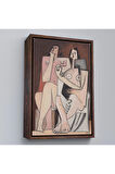 Ahşap Çerçeveli Pablo Picasso - Adam Ve Kadın Soyut Tablosu - Homme Et Femme-7329