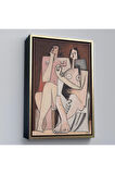 Ahşap Çerçeveli Pablo Picasso - Adam Ve Kadın Soyut Tablosu - Homme Et Femme-7329