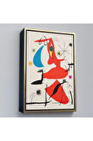 Ahşap Çerçeveli Joan Miro - Sürreal Soyut Tablo-7365
