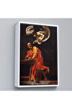 Ahşap Çerçeveli Caravaggio - Aziz Matta Ve Melek Tablosu - Saint Matthew And The Angel-7388