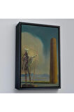 Ahşap Çerçeveli Salvador Dali - Kuledeki Şövalye Tablosu - Le Cavalier A La Tour-7399