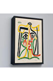 Ahşap Çerçeveli Pablo Picasso - Jacqueline'İn Hasır Şapkalı Tablo-7419