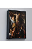 Ahşap Çerçeveli Caravaggio - Aziz Andrew'Un Çarmıha Gerilmesi Tablo - The Crucifixion Of Saint Andrew-7424
