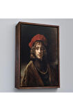 Ahşap Çerçeveli Rembrandt - Sanatçının Oğlu Titus Tablo -Titus, The Artist'S Son-7438