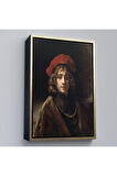 Ahşap Çerçeveli Rembrandt - Sanatçının Oğlu Titus Tablo -Titus, The Artist'S Son-7438