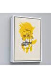Ahşap Çerçeveli Jean-Michel Basquiat - Sarı Saçlı İsimsiz Tablo-7440