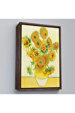 Ahşap Çerçeveli Vincent Van Gogh - Ayçiçekleri Tablo-7447