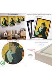 Ahşap Çerçeveli Vincent Van Gogh - Kitaplarla Madame Ginoux Tablosu-7448
