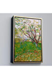 Ahşap Çerçeveli Vincent Van Gogh - Meyve Çiçekleri Tablosu-7450