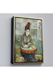 Ahşap Çerçeveli Vincent Van Gogh - Kafede - Le Tambourin'Deki Agostina Segatori Tablo-7458
