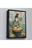 Ahşap Çerçeveli Vincent Van Gogh - Kafede - Le Tambourin'Deki Agostina Segatori Tablo-7458