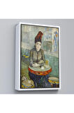 Ahşap Çerçeveli Vincent Van Gogh - Kafede - Le Tambourin'Deki Agostina Segatori Tablo-7458