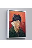 Ahşap Çerçeveli Vincent Van Gogh - Kulakları Bandajlı Portre Tablo-7470