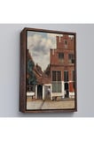 Ahşap Çerçeveli Johannes Vermeer - Küçük Sokak Tablosu-7472