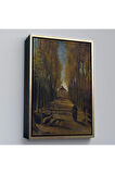 Ahşap Çerçeveli Vincent Van Gogh - Sonbaharda Kavaklı Yol Tablo - Avenue Of Poplars İn Autumn-7473