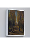 Ahşap Çerçeveli Vincent Van Gogh - Sonbaharda Kavaklı Yol Tablo - Avenue Of Poplars İn Autumn-7473