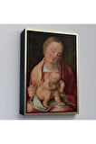 Ahşap Çerçeveli Albrecht Dürer - Bakire Ve Çocuk Tablosu - Virgin And Child-7483