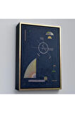 Ahşap Çerçeveli Wassily Kandinsky - Donuk Gri Tablosu-7489