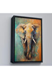 Ahşap Çerçeveli Yürüyen Fil Tablo-7505