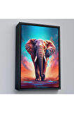 Ahşap Çerçeveli Yürüyen Fil Tablo-7546