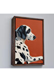 Ahşap Çerçeveli Sevimli Dalmaçyalı Köpek Tablo-7578