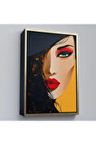 Ahşap Çerçeveli Güzel Soyut Kadın Tablo-7638