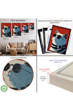 Ahşap Çerçeveli Cool Kedi Tablo-7643