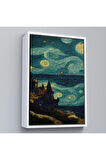 Ahşap Çerçeveli Vincent Van Gogh Tarzı Dalgalı Deniz Tablosu-7689