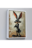 Ahşap Çerçeveli Bugs Bunny Tavşan Tablosu-7710