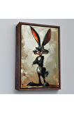 Ahşap Çerçeveli Bugs Bunny Tavşan Tablosu-7710