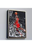 Ahşap Çerçeveli Michael Jordan Smaç Tablosu-7736