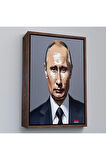 Ahşap Çerçeveli Vladimir Putin Rusya Devlet Başkanı Tablo-7737