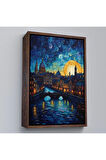 Ahşap Çerçeveli Vincent Van Gogh Tarzı Venedik Tablosu-7795