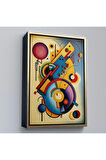 Ahşap Çerçeveli Kandinsky Tablosu Minimal Soyut Tablo-7826