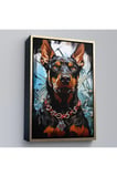 Ahşap Çerçeveli Doberman Tablosu-7828