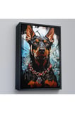 Ahşap Çerçeveli Doberman Tablosu-7828