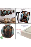 Ahşap Çerçeveli Doberman Tablosu-7828
