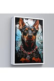 Ahşap Çerçeveli Doberman Tablosu-7828