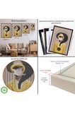 Ahşap Çerçeveli Yüzünde Kuş Olan Adam Pop Art Tablo-7848