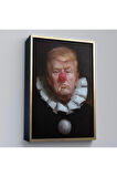 Ahşap Çerçeveli Palyaço Donald Trump Tablo-7849