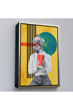 Ahşap Çerçeveli Pop Art Soyut Kadın Tablosu-7875