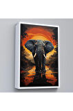 Ahşap Çerçeveli Yürüyen Fil Tablo-7895