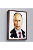 Ahşap Çerçeveli Vladimir Putin - Rusya Devlet Başkanı Tablosu-7958
