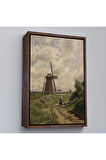 Ahşap Çerçeveli Carl Malchin- Ahrenshoop Yakınındaki Yel Değirmeni Tablo-8033
