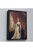 Ahşap Çerçeveli Franz Xaver Winterhalter - Kraliçe Victoria Tablosu - Queen Victoria-8039