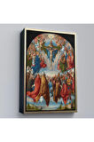 Ahşap Çerçeveli Albrecht Dürer - Üçlü Birliğin Hayranlığı Tablo - Adoration Of The Trinity-8054
